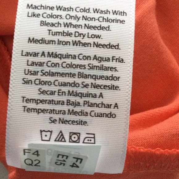 Woman’s Plus size 4 X Terry & Sky V Neck Tee short sleeves color orange #641 - Picture 9 of 9